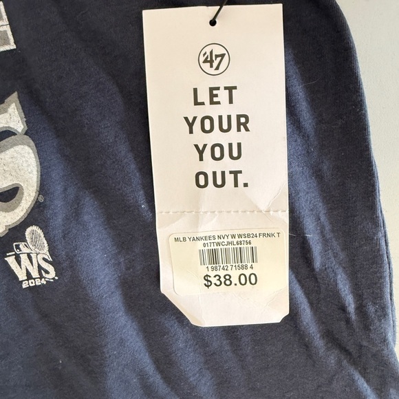Women’s ‘47 Brand MLB 2024 World Series New York Yankees T Shirt Sz Large NWT - Picture 5 of 5
